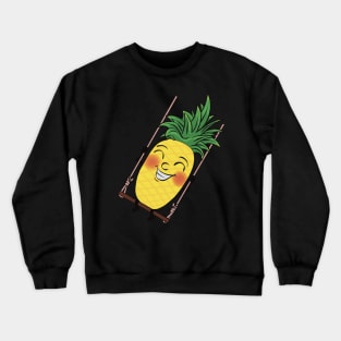 Cartoony Pineapple on a swing Crewneck Sweatshirt